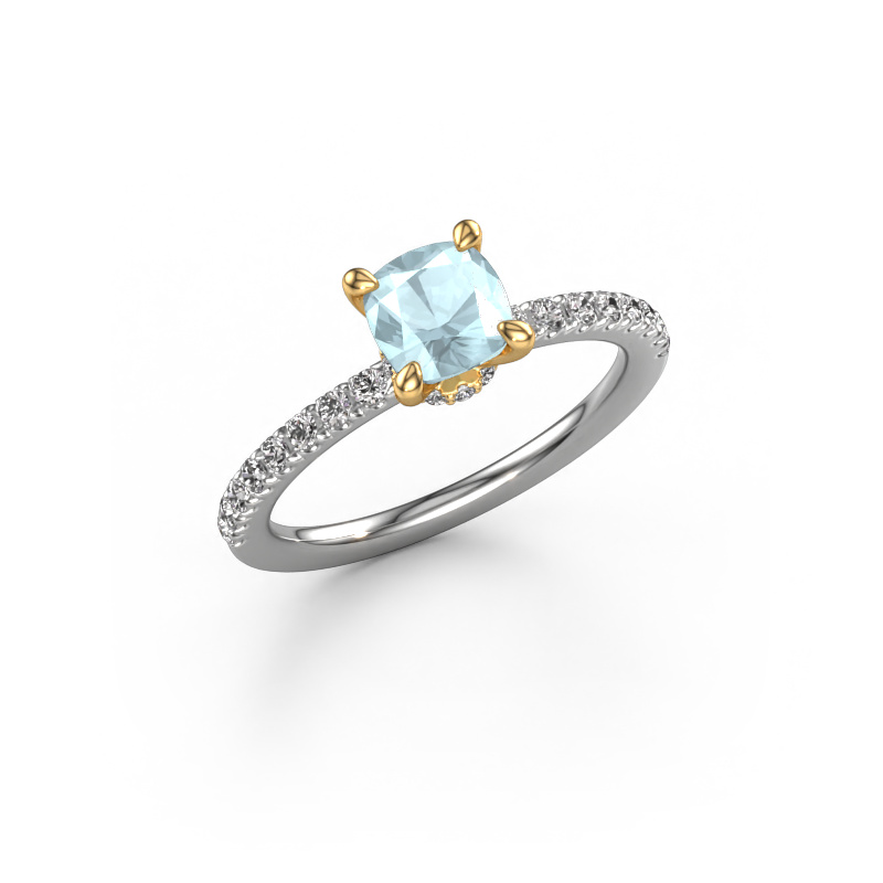 Image of Engagement ring Crystal CUS 4 585 white gold Aquamarine 5.5 mm