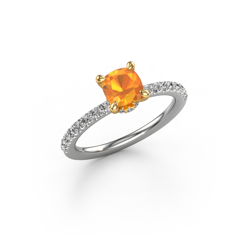 Bild von Verlobungsring Crystal CUS 4 585 Weißgold Citrin 5.5 mm
