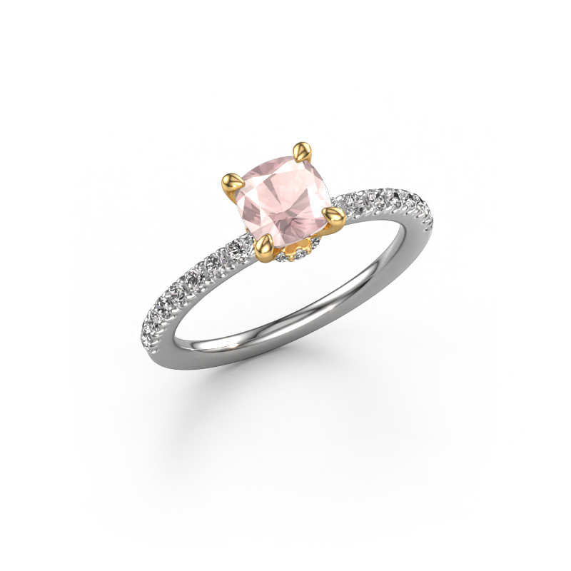 Image of Engagement ring Crystal CUS 4 585 white gold Morganite champagne 5.5 mm