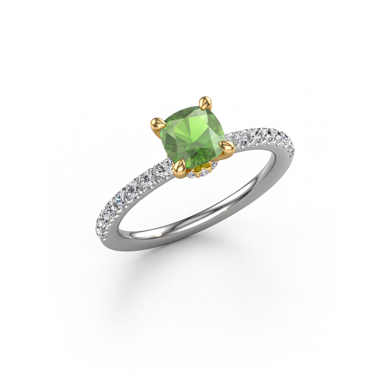 Image de Bague de fiançailles Crystal CUS 4 585 or blanc Vert tourmaline 5.5 mm
