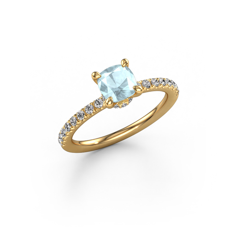 Image of Engagement ring Crystal CUS 4 585 gold Aquamarine 5.5 mm