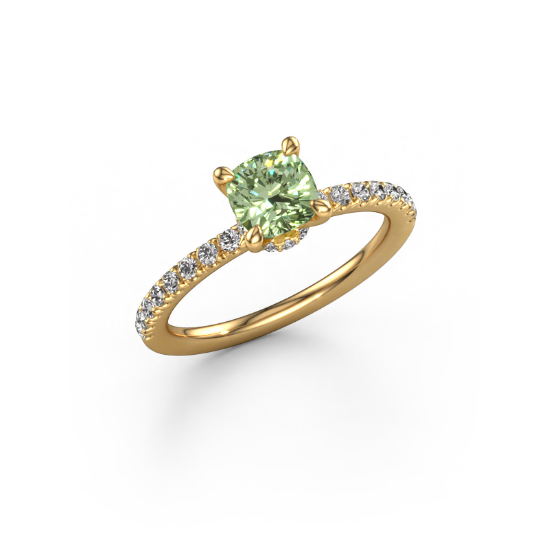 Image of Engagement ring Crystal CUS 4 585 gold Green lab grown diamond 5.5 mm
