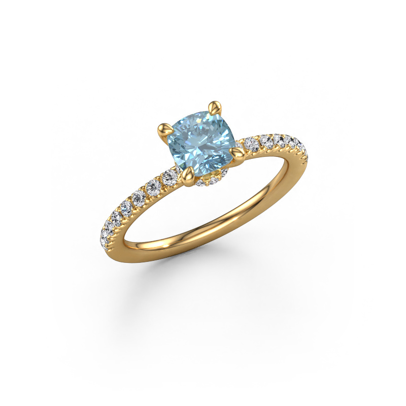 Image of Engagement ring Crystal CUS 4 585 gold Blue lab grown diamond 5.5 mm