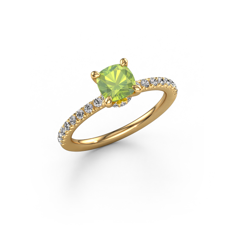Image of Engagement ring Crystal CUS 4 585 gold Peridot 5.5 mm