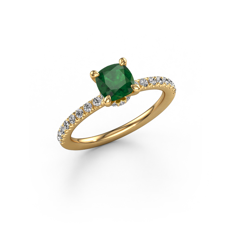 Image of Engagement ring Crystal CUS 4 585 gold Emerald 5.5 mm