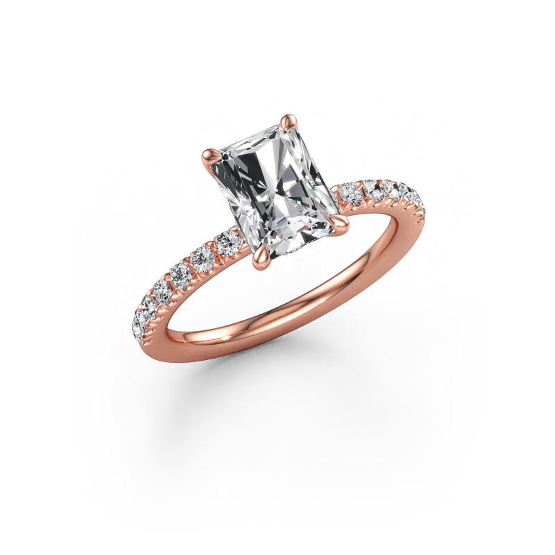 Immagine di Anello di fidanzamento Crystal RAD 4 585 oro rosa Diamante lab grown 2.11 crt
