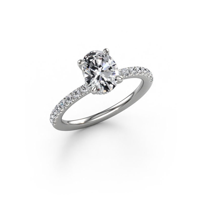 Bild von Verlobungsring Crystal OVL 4 950 Platin Lab-grown Diamant 1.41 crt