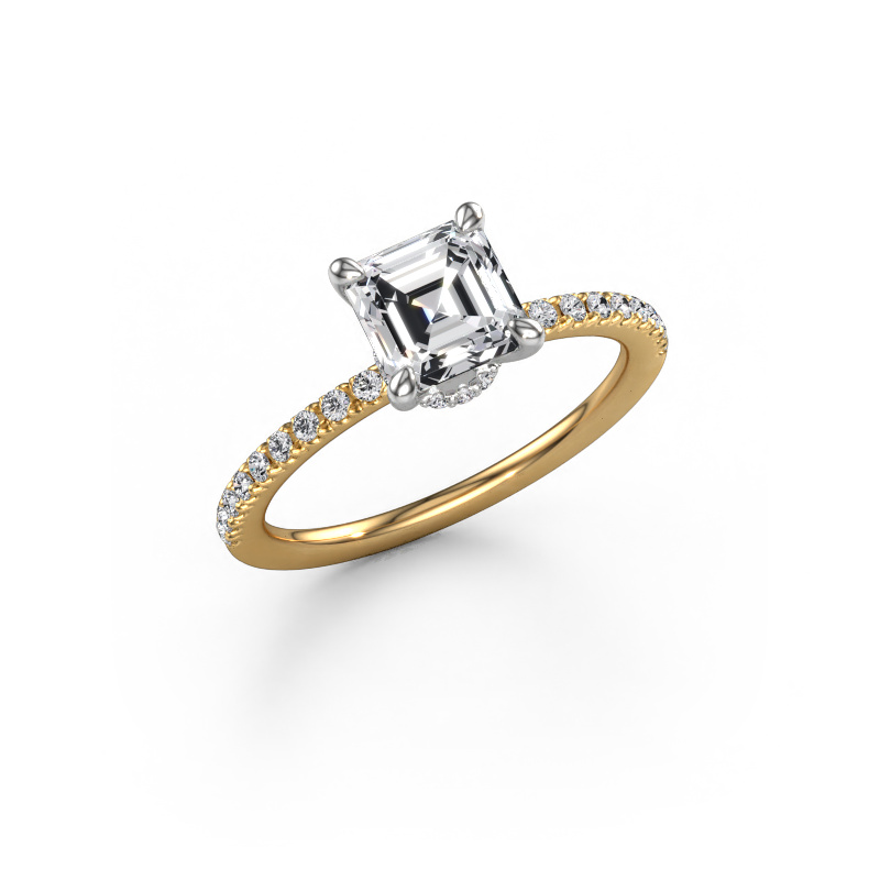 Image of Engagement ring Crystal ASSC 4 585 gold Lab grown diamond 1.50 crt