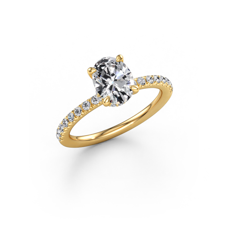 Immagine di Anello di fidanzamento Crystal OVL 4 585 oro Diamante lab grown 1.41 crt