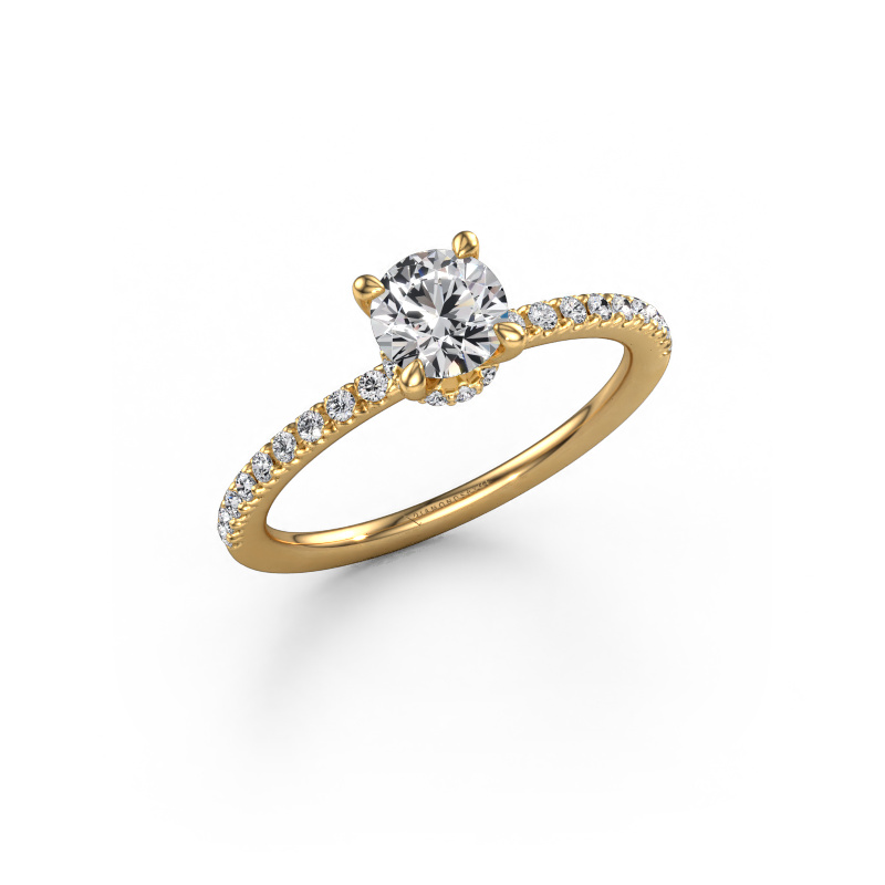 Image of Engagement ring Crystal rnd 4 585 gold Lab-grown diamond 0.910 crt