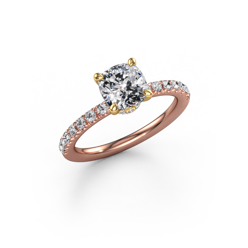 Image of Engagement ring Crystal CUS 4 585 rose gold Diamond 1.86 crt