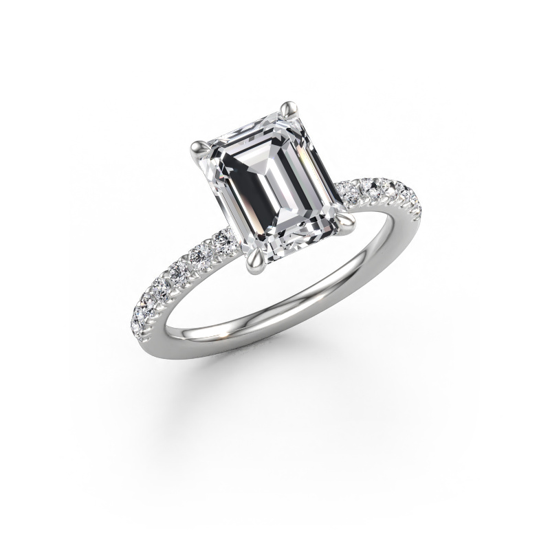 Immagine di Anello di fidanzamento Crystal EME 4 950 platino Diamante lab grown 2.87 crt