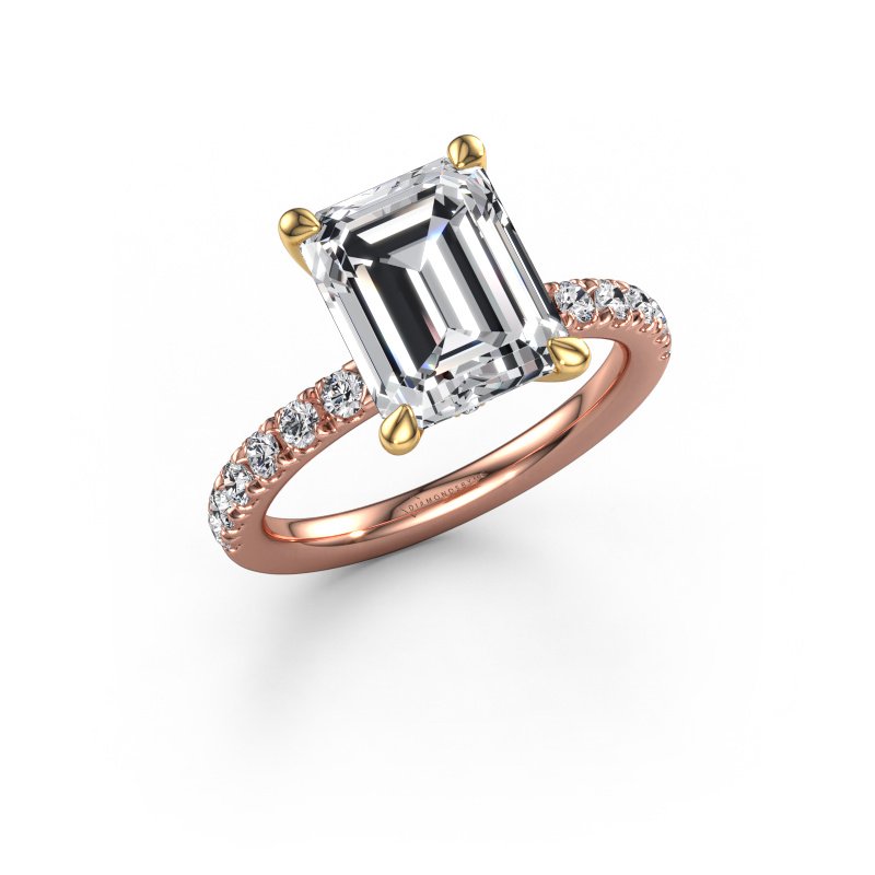 Image of Engagement ring Crystal EME 4 585 rose gold Lab grown diamond 3.950 crt