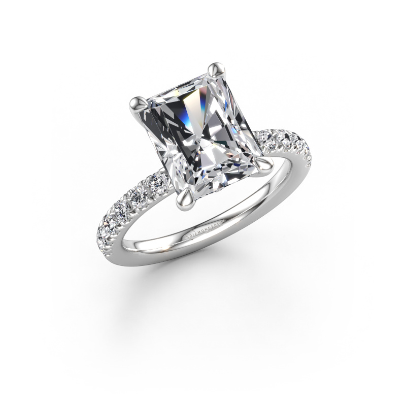 Immagine di Anello di fidanzamento Crystal RAD 4 585 oro bianco Diamante lab grown 3.950 crt