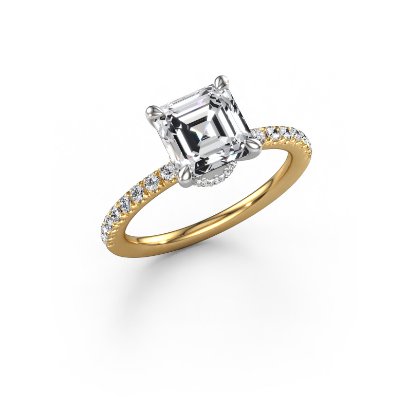 Image of Engagement ring Crystal ASSC 4 585 gold Lab grown diamond 2.32 crt