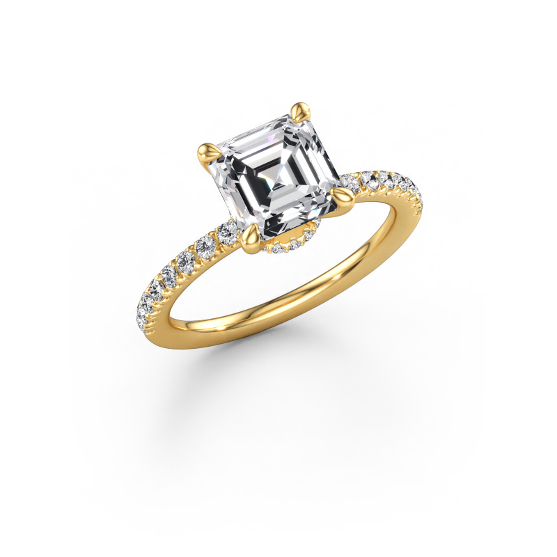 Image of Engagement ring Crystal ASSC 4 585 gold Lab grown diamond 2.32 crt