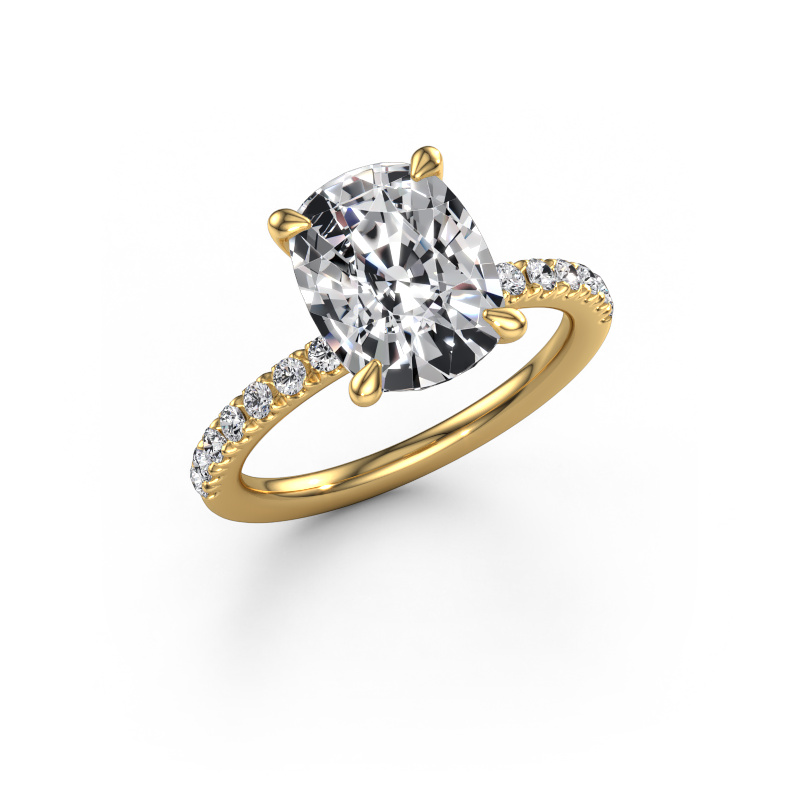 Image de Bague de fiançailles Crystal CSH 4 585 or jaune Diamant synthétique 3.86 crt