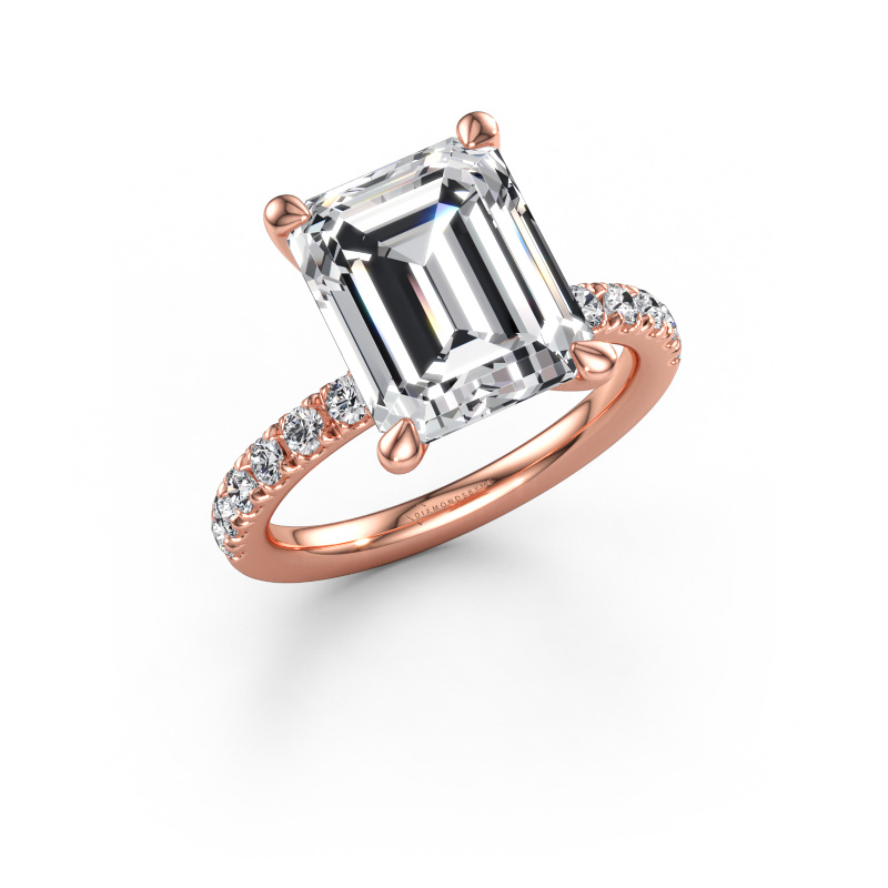 Immagine di Anello di fidanzamento Crystal EME 4 585 oro rosa Diamante lab grown 5.66 crt