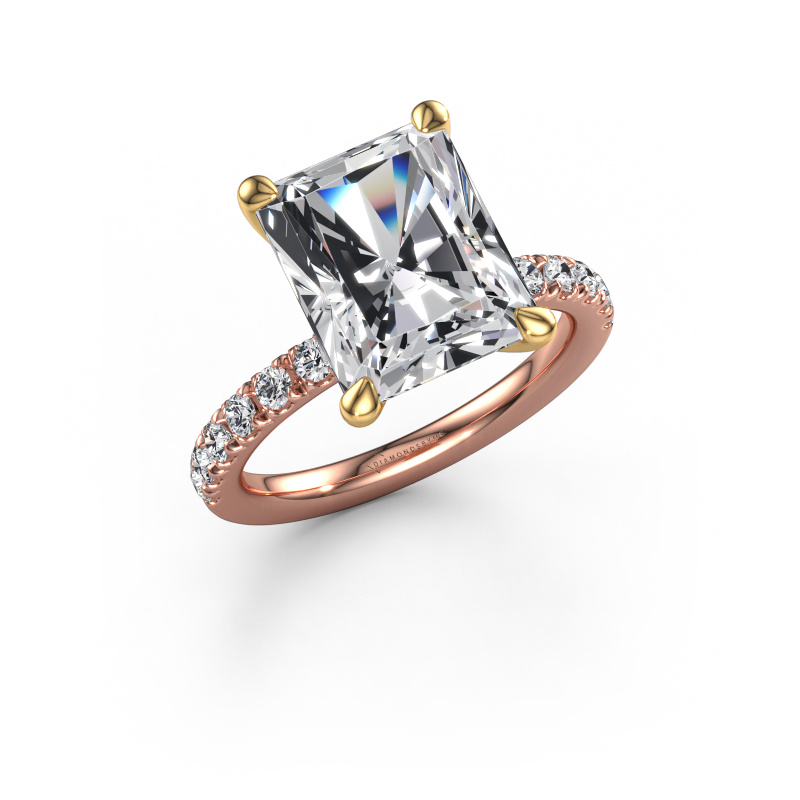 Image of Engagement ring Crystal RAD 4 585 rose gold Lab grown diamond 5.50 crt