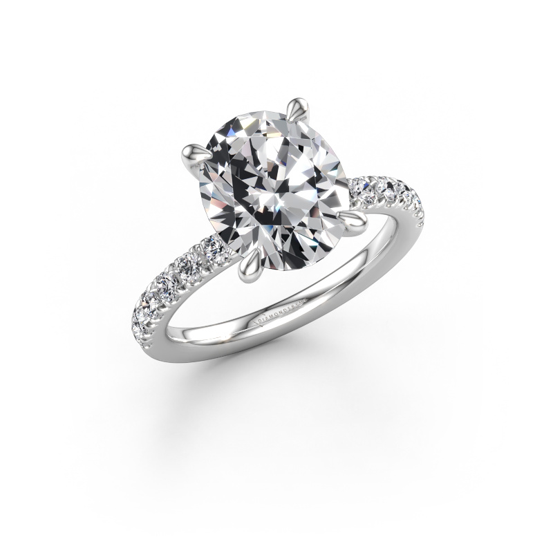 Immagine di Anello di fidanzamento Crystal OVL 4 950 platino Diamante lab grown 4.30 crt