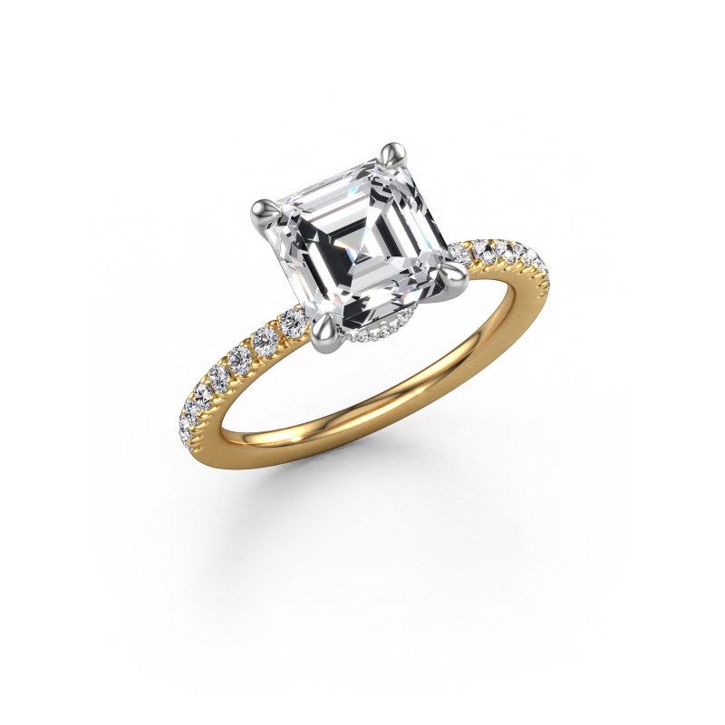 Image of Engagement ring Crystal ASSC 4 585 gold Lab grown diamond 2.83 crt