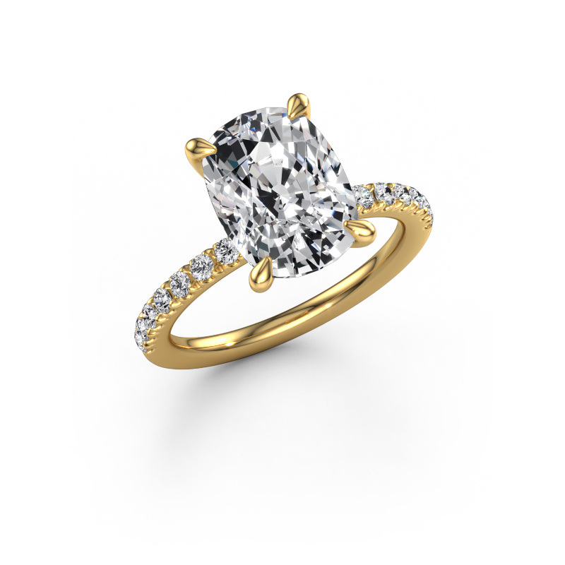 Image de Bague de fiançailles Crystal CSH 4 585 or jaune Diamant synthétique 4.37 crt