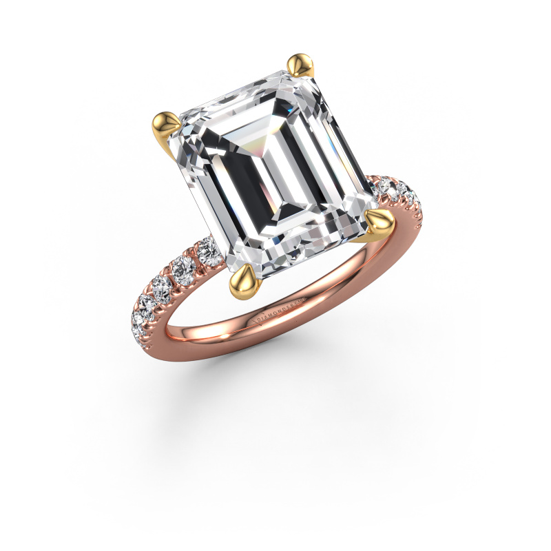 Image de Bague de fiançailles Crystal EME 4 585 or rose Diamant synthétique 6.45 crt