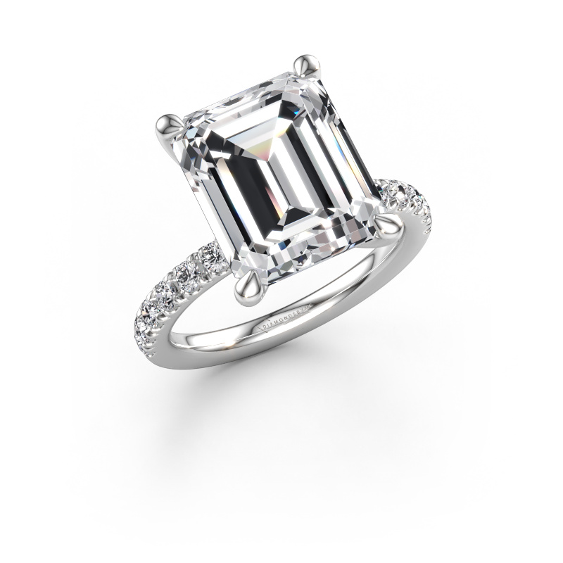 Immagine di Anello di fidanzamento Crystal EME 4 585 oro bianco Diamante lab grown 6.45 crt
