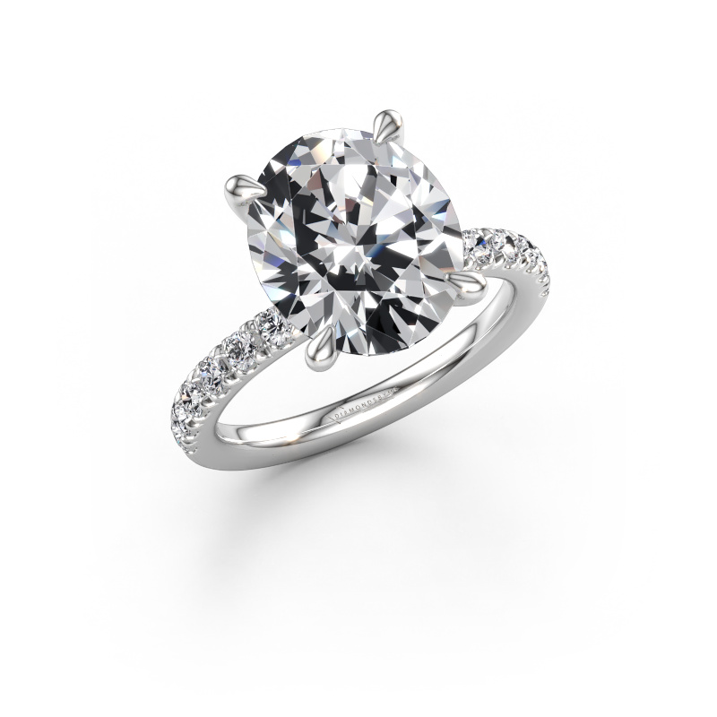 Immagine di Anello di fidanzamento Crystal OVL 4 950 platino Diamante lab grown 5.50 crt