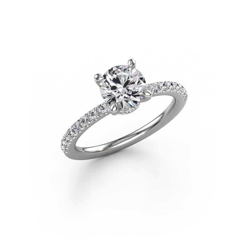 Image de Bague de fiançailles Crystal rnd 4 950 platine Diamant 1.36 crt