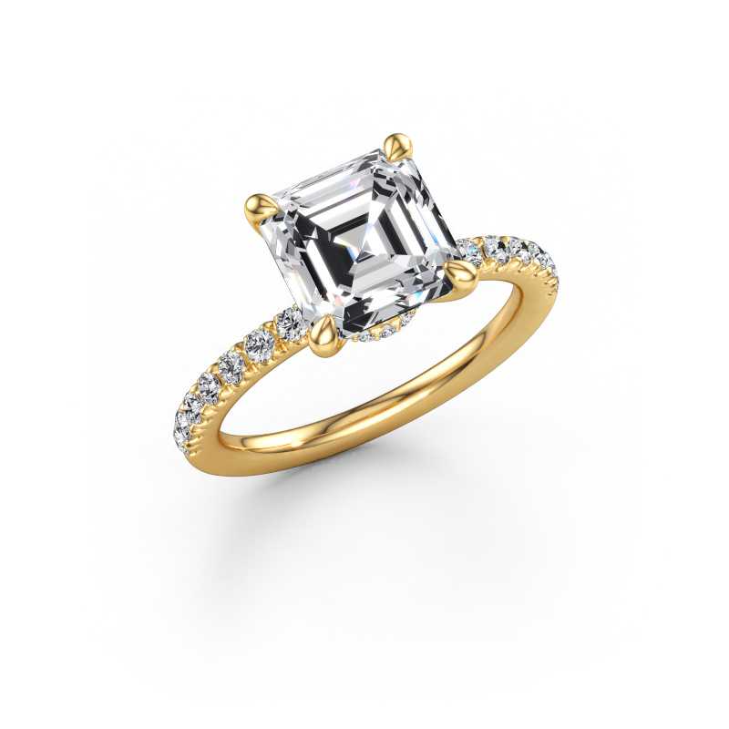 Image of Engagement ring Crystal ASSC 4 585 gold Lab grown diamond 3.37 crt