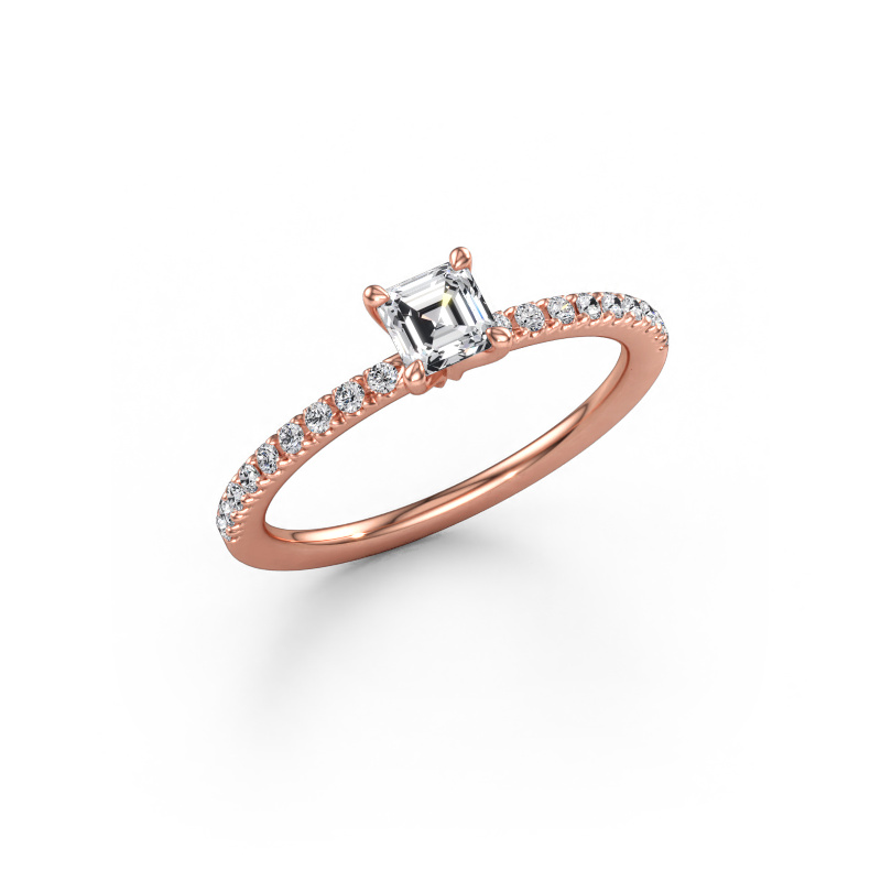 Immagine di Anello di fidanzamento Crystal ASSC 2 585 oro rosa Diamante 0.53 crt