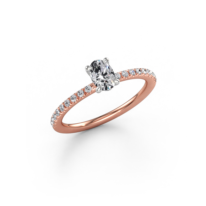 Afbeelding van Verlovingsring Crystal OVL 2 585 rosé goud Lab-grown diamant 0.58 crt