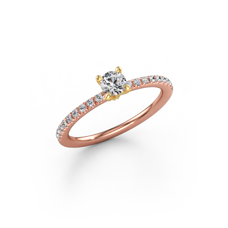 Afbeelding van Verlovingsring Crystal RND 2 585 rosé goud Lab-grown diamant 0.43 crt