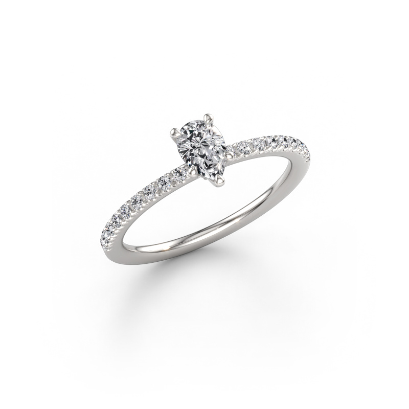 Immagine di Anello di fidanzamento Crystal PER 2 585 oro bianco Diamante lab grown 0.63 crt
