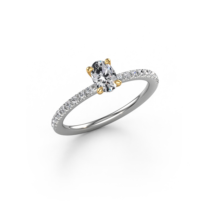 Image of Engagement ring Crystal OVL 2 585 white gold Diamond 0.58 crt