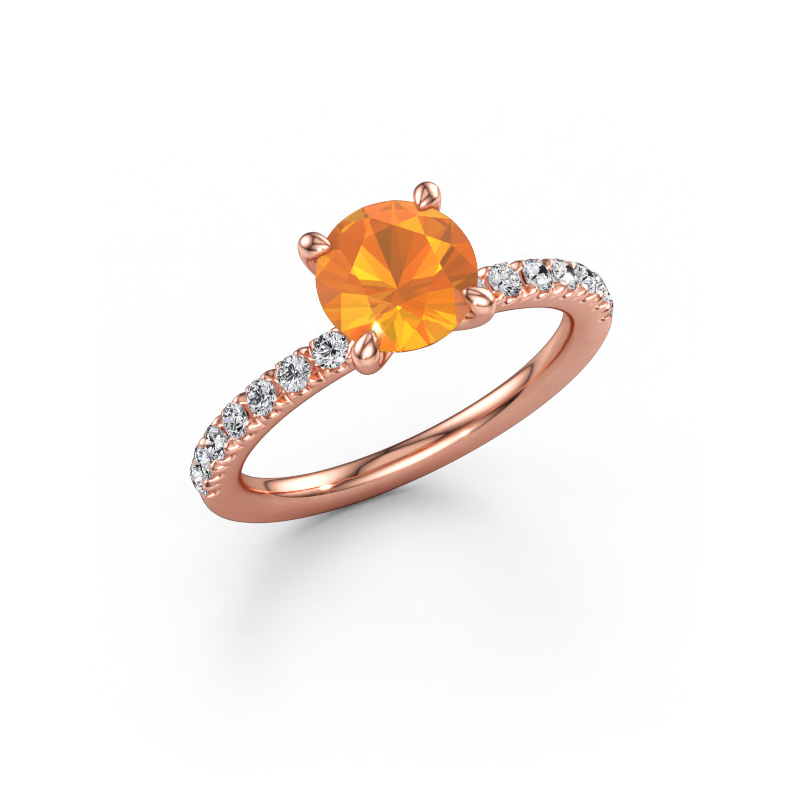 Bild av Förlovningsring Crystal RND 2 585 roséguld Citrin 7 mm
