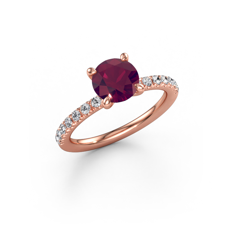 Bild av Förlovningsring Crystal RND 2 585 roséguld Rodolit 7 mm