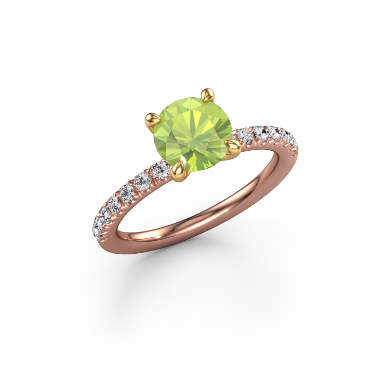 Bild von Verlobungsring Crystal RND 2 585 Roségold Peridot 7 mm