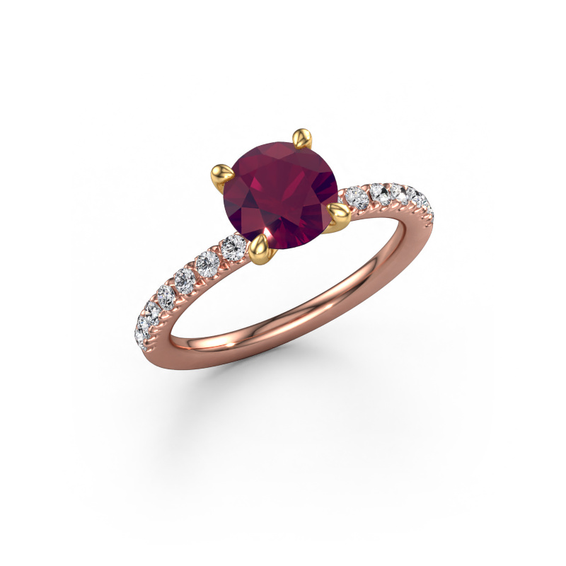 Bild von Verlobungsring Crystal RND 2 585 Roségold Rhodolit 7 mm