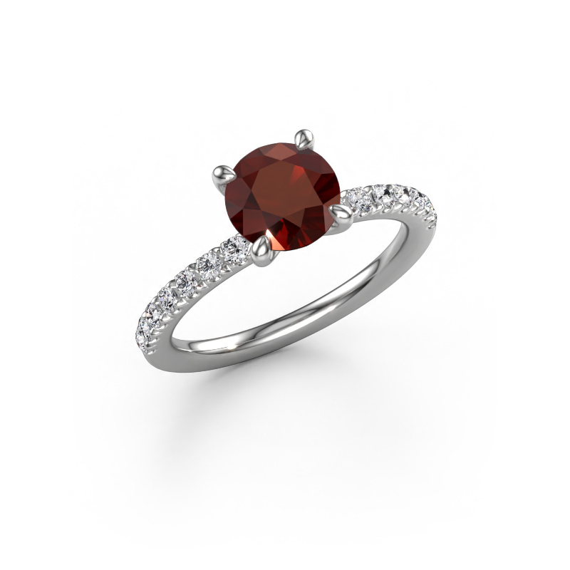 Image of Engagement ring Crystal RND 2 950 platinum Garnet 7 mm