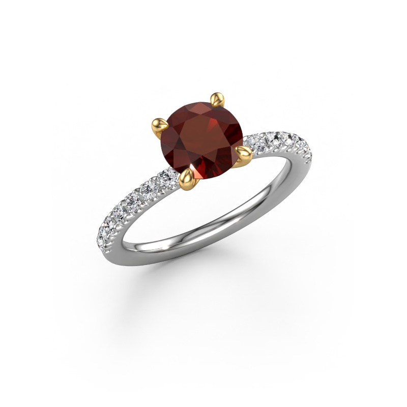 Bild von Verlobungsring Crystal RND 2 585 Weißgold Granat 7 mm