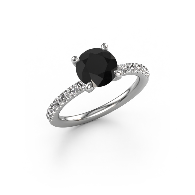 Bild von Verlobungsring Crystal RND 2 950 Platin Schwarz Diamant 2.13 crt