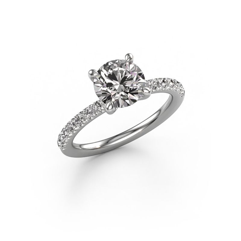 Image of Engagement ring Crystal RND 2 950 platinum Lab grown diamond 1.78 crt