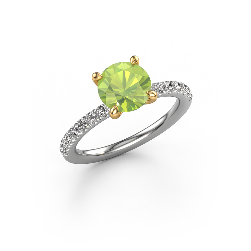 Bild von Verlobungsring Crystal RND 2 585 Weißgold Peridot 7.3 mm
