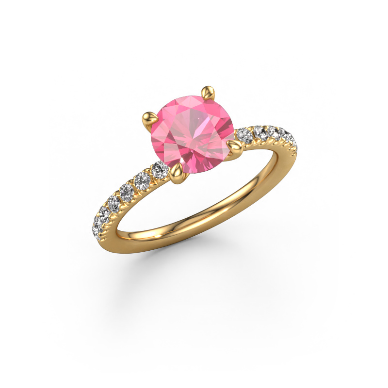Bild von Verlobungsring Crystal RND 2 585 Gold Pink Saphir 7.3 mm