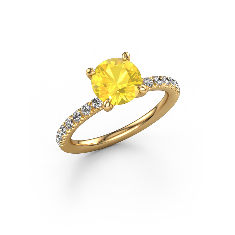 Bild von Verlobungsring Crystal RND 2 585 Gold Gelb Saphir 7.3 mm