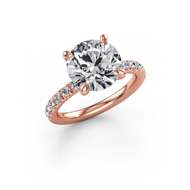 Immagine di Anello di fidanzamento Crystal RND 2 585 oro rosa Diamante lab grown 4.36 crt
