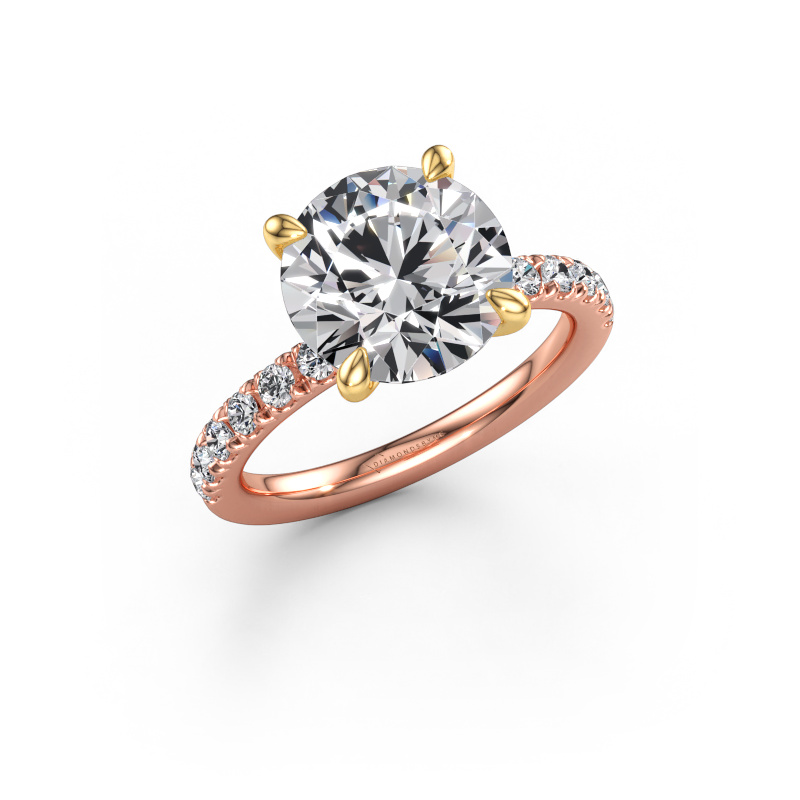 Afbeelding van Verlovingsring Crystal RND 2 585 rosé goud Diamant 4.36 crt