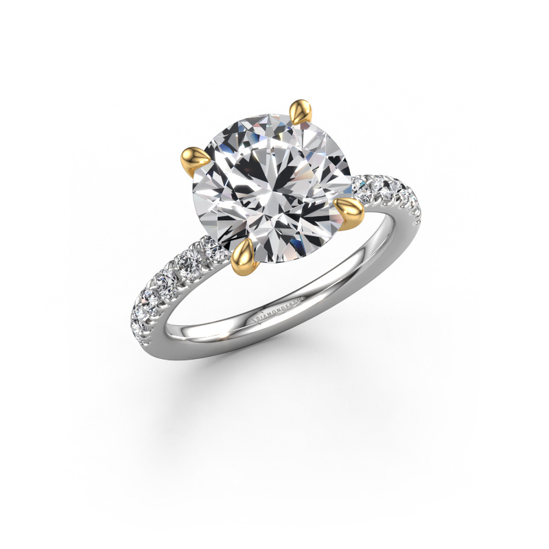 Image de Bague de fiançailles Crystal RND 2 585 or blanc Diamant synthétique 4.36 crt